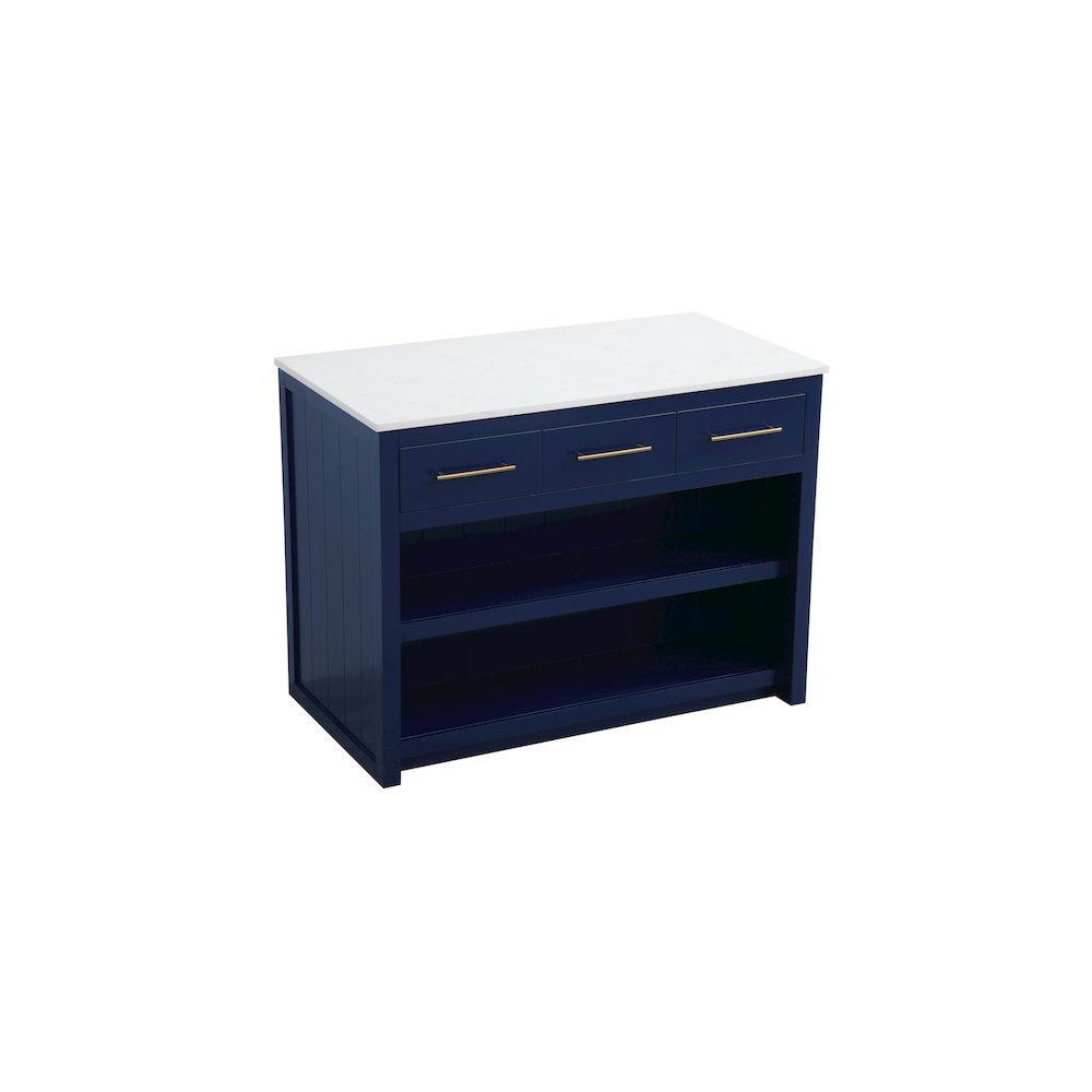 48 inch Kitchen Island in Blue
