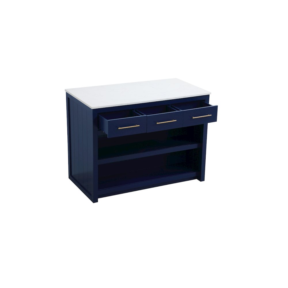 48 inch Kitchen Island in Blue