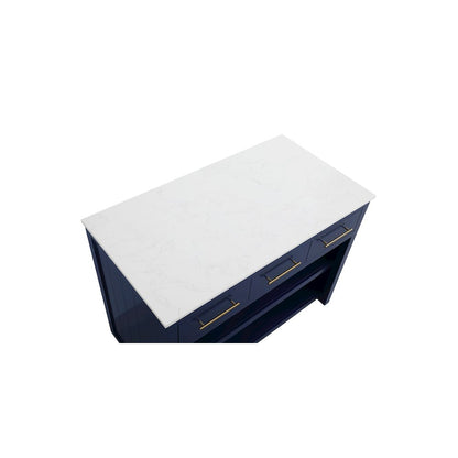 48 inch Kitchen Island in Blue