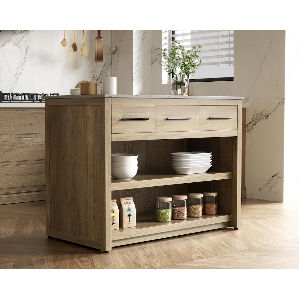 48 inch Kitchen Island in Natural Oak