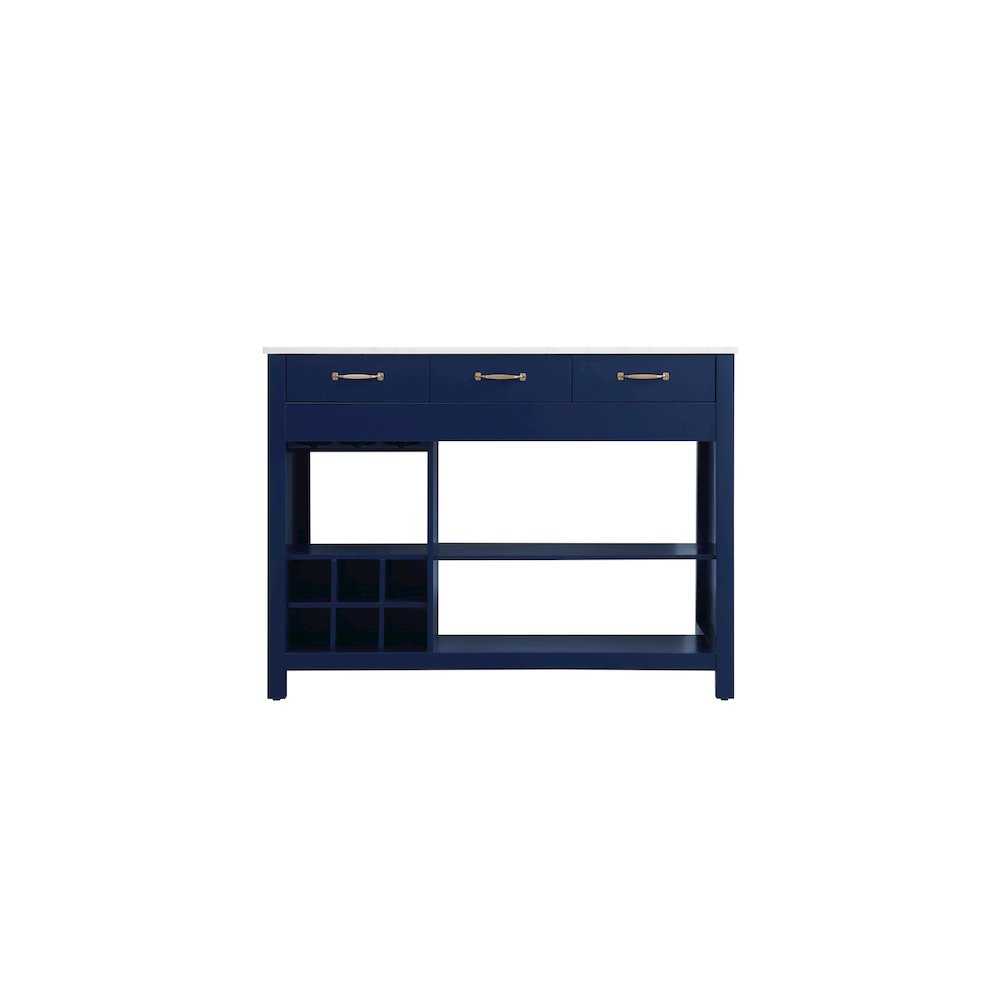 48 inch Kitchen Island in Blue