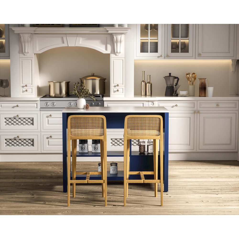 48 inch Kitchen Island in Blue