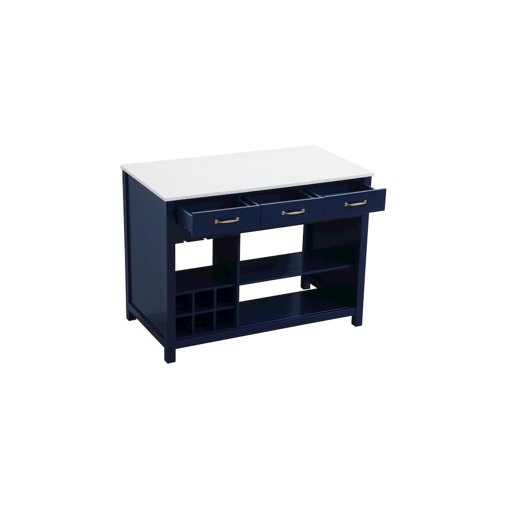 48 inch Kitchen Island in Blue