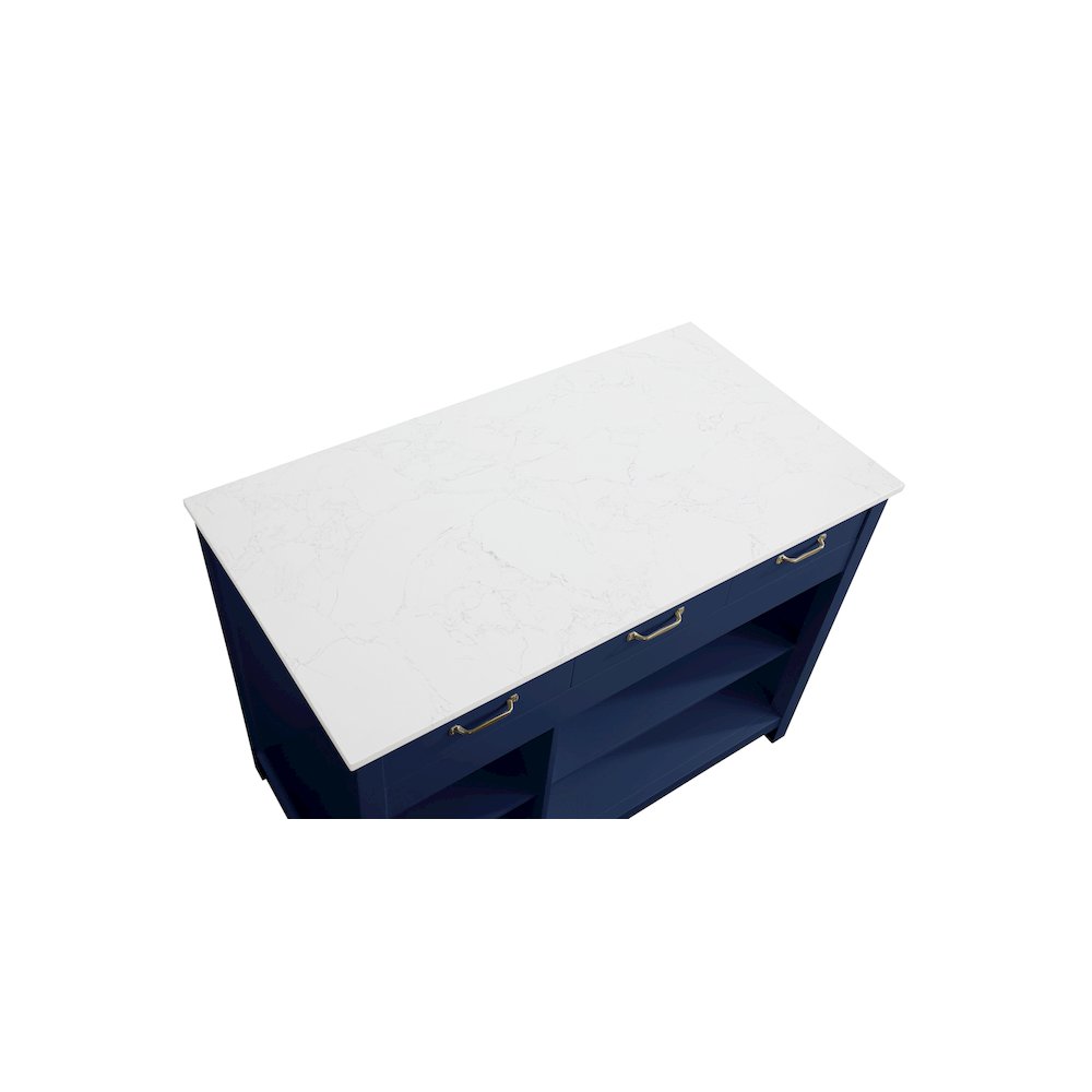 48 inch Kitchen Island in Blue