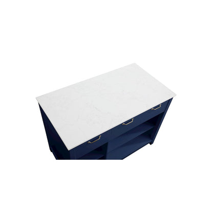 48 inch Kitchen Island in Blue