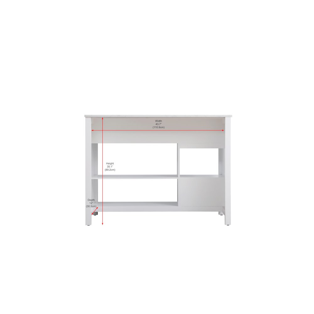 48 inch Kitchen Island in White