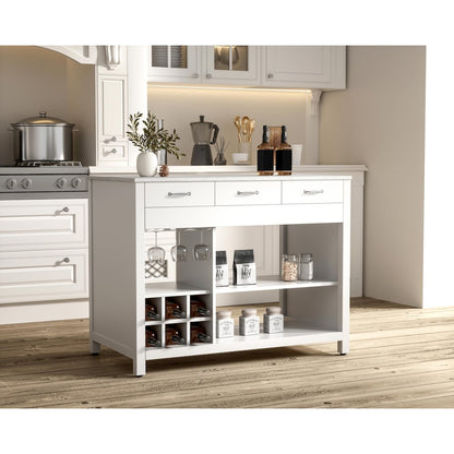 48 inch Kitchen Island in White