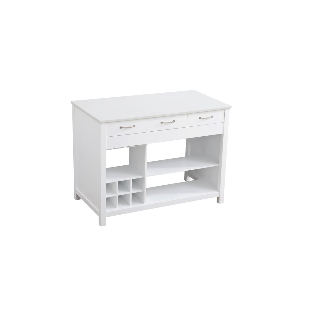 48 inch Kitchen Island in White