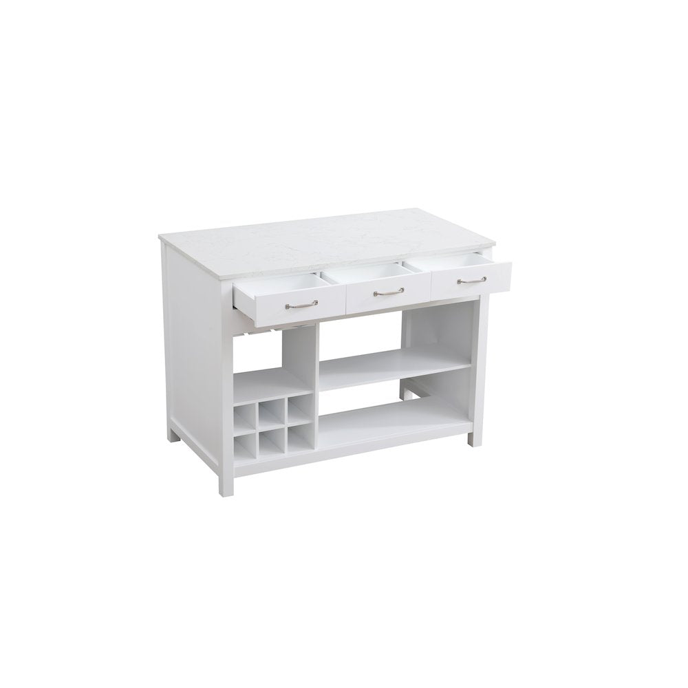 48 inch Kitchen Island in White