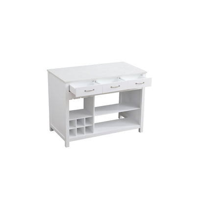 48 inch Kitchen Island in White