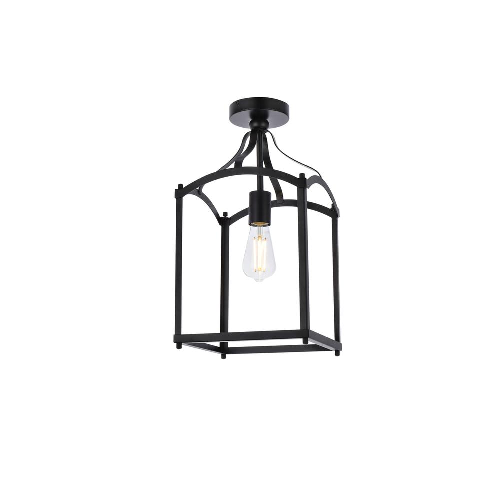 Janet 1 light flush mount in black