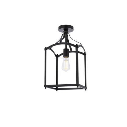 Janet 1 light flush mount in black