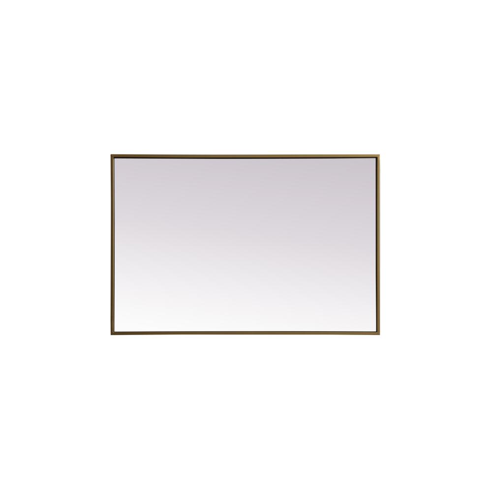 Metal Frame Rectangle Mirror 24x36 Inch in Brass