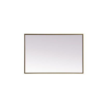 Metal Frame Rectangle Mirror 24x36 Inch in Brass