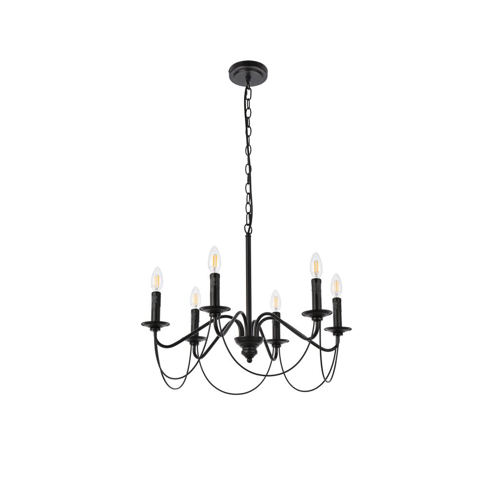 Westley 6 lights pendant in black