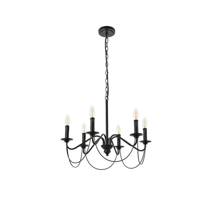 Westley 6 lights pendant in black