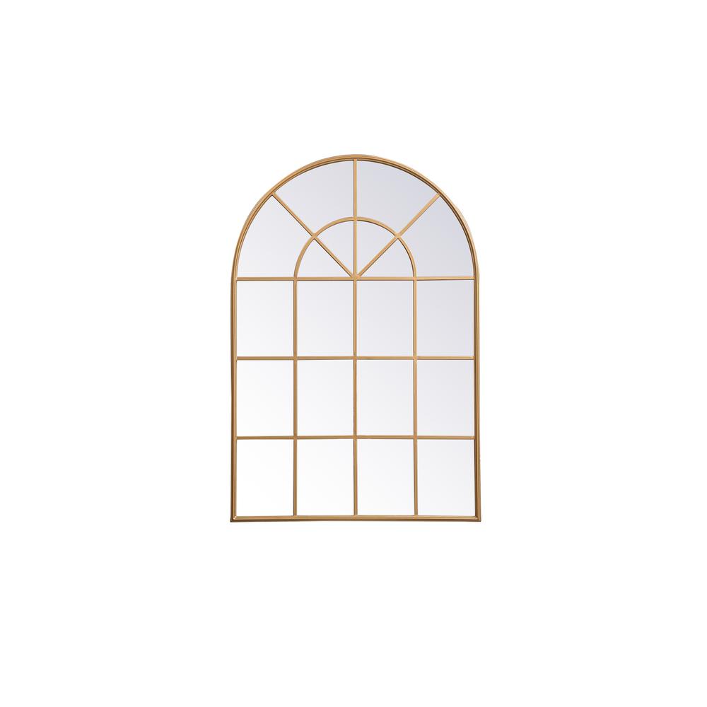 Metal windowpane mirror 36 inch x 53 inch in Brass