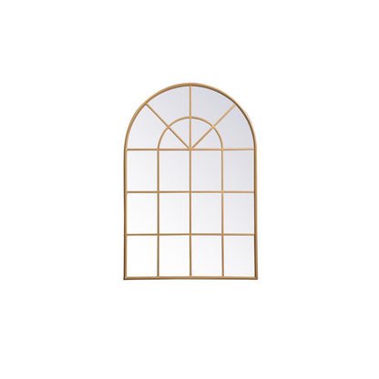 Metal windowpane mirror 36 inch x 53 inch in Brass