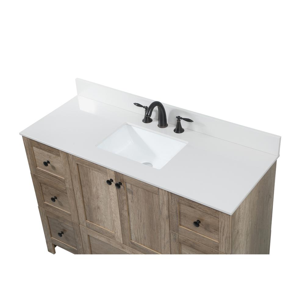 48 inch Single bathroom vanity in natural oak with backsplash