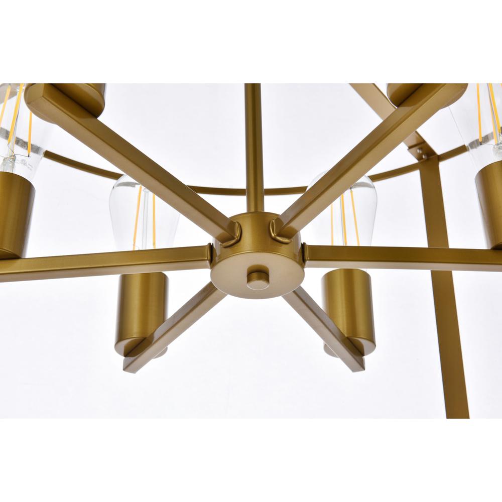Agnys 6 lights pendant in brass