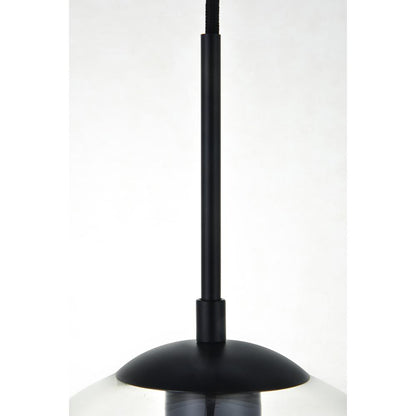 Baxter 5 Lights Black Pendant With Clear Glass