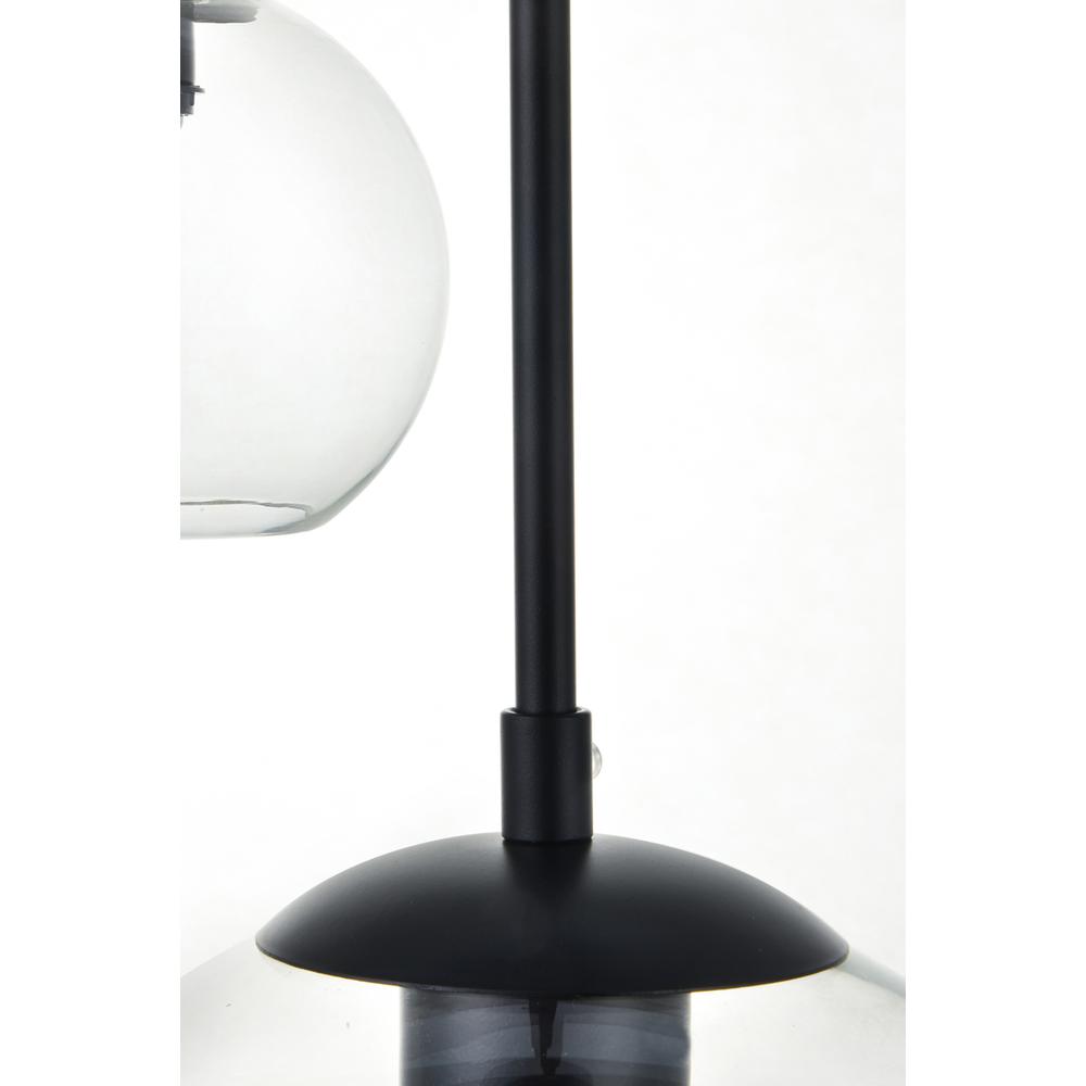 Baxter 7 Lights Black Pendant With Clear Glass