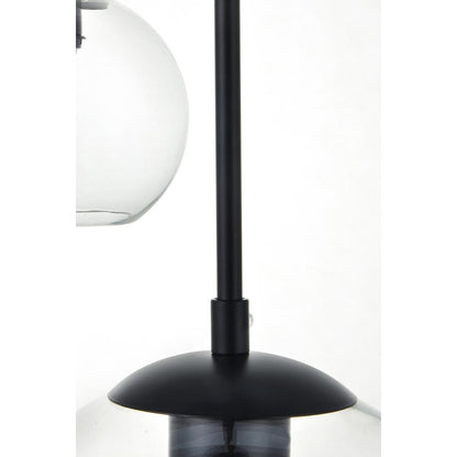 Baxter 7 Lights Black Pendant With Clear Glass