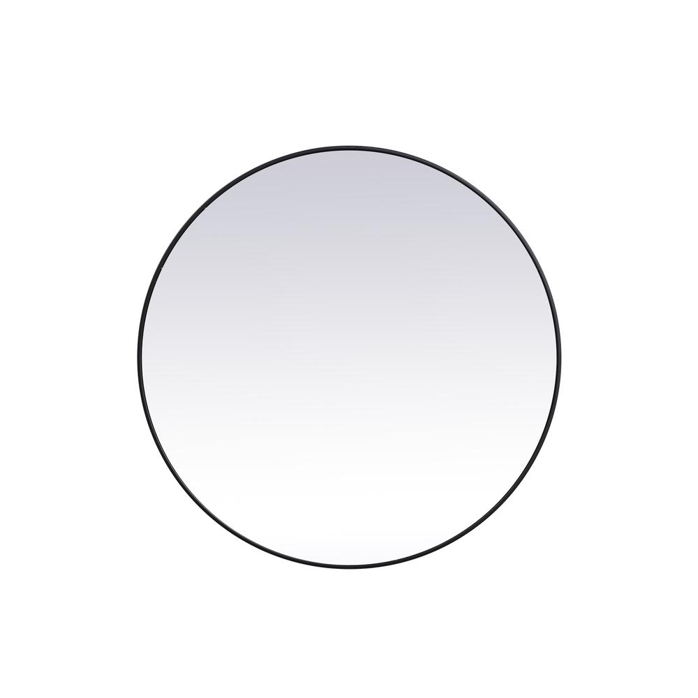 Metal frame round mirror 45 inch in Black