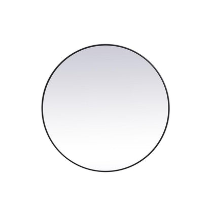 Metal frame round mirror 45 inch in Black