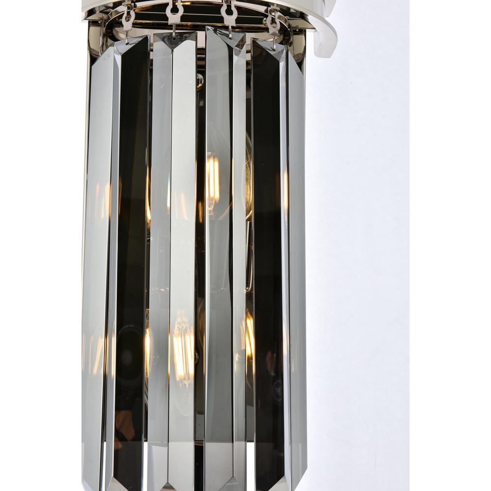 Sydney 2 light polished nickel Wall Sconce Silver Shade (Grey) Royal Cut Crystal