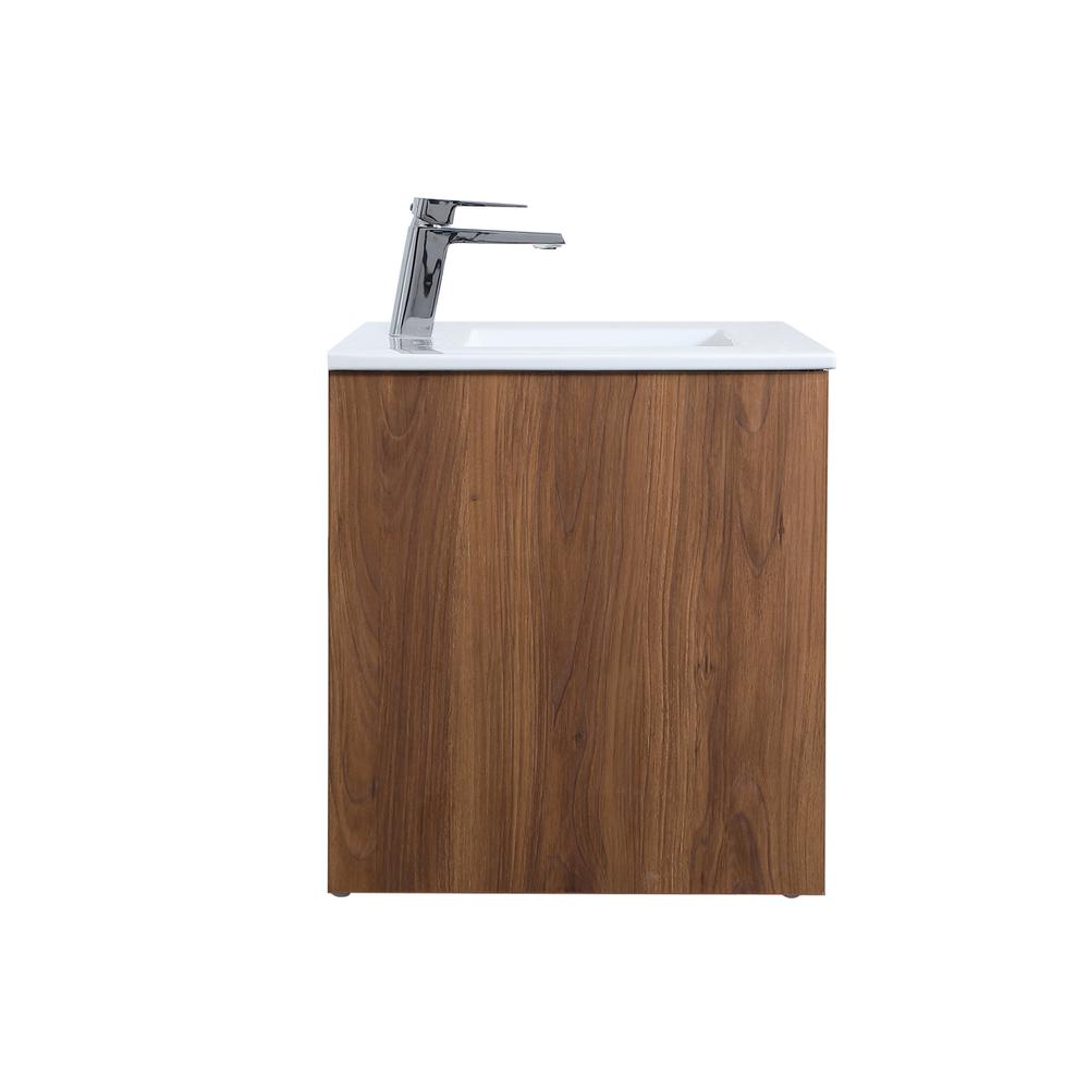 36 inch  Single Bathroom Floating Vanity in Walnut Brown