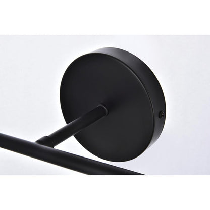 Hanson 2 lights bath sconce in black with frosted shade