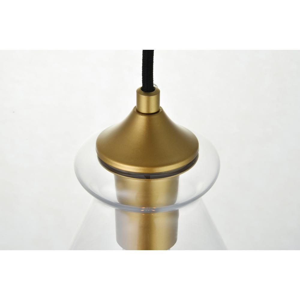 Destry 1 Light Brass Pendant With Clear Glass