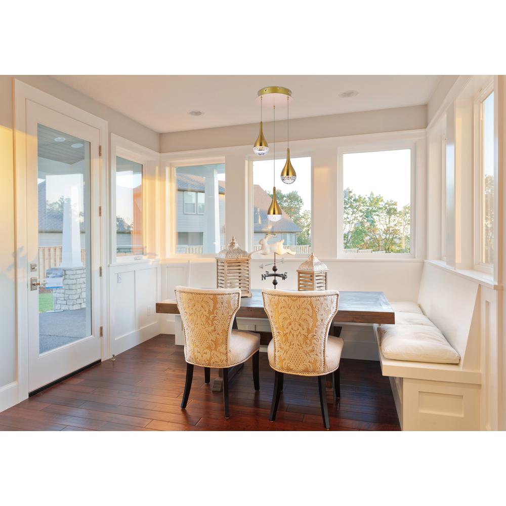 Amherst 10 inch LED pendant in satin gold