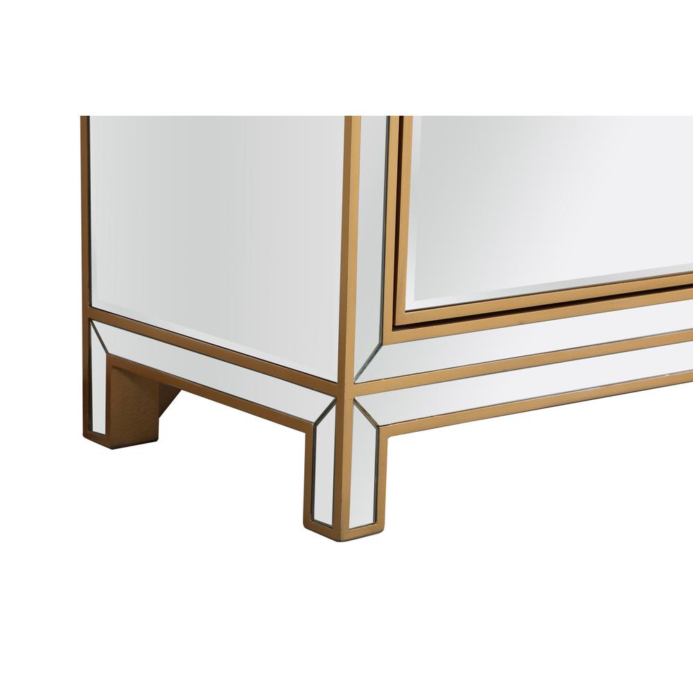 Reflexion 72 in. mirrored credenza in gold