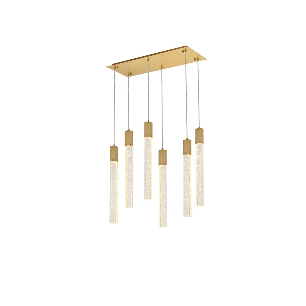Weston 6 lights pendant in satin gold