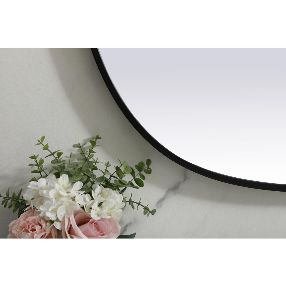 Metal Frame Oval Mirror 30x40 Inch in Black