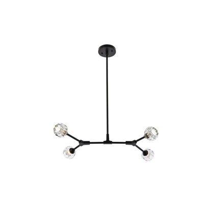 Zayne 4 Light Pendant in Black