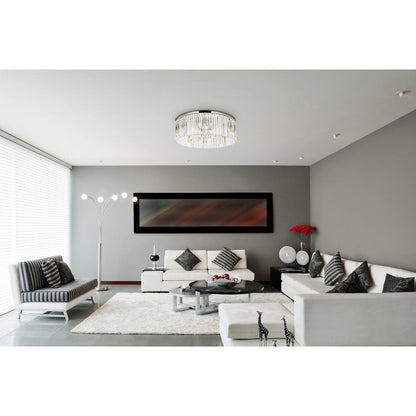 Sydney 10 light polished nickel Flush Mount Clear Royal Cut Crystal