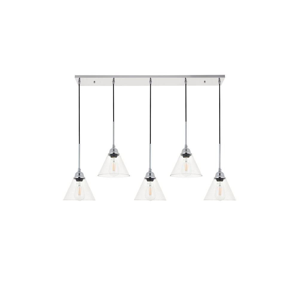 Histoire 5 Light Chrome Pendant