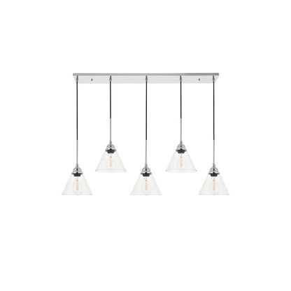 Histoire 5 Light Chrome Pendant