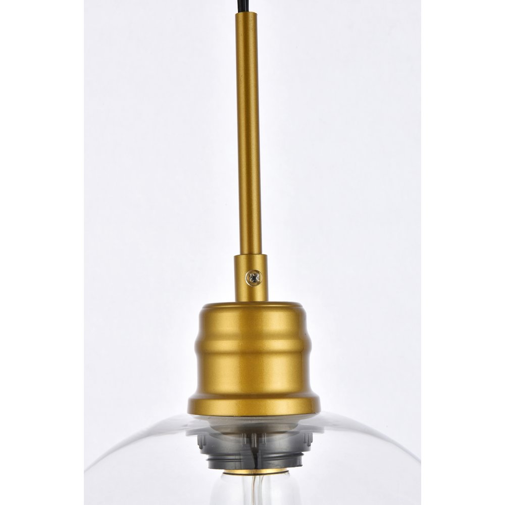 Emett 1 Light Brass And Clear Glass Plug In Pendant