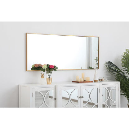Metal frame rectangle mirror 24 inch in Brass