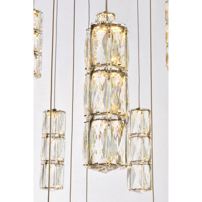 Polaris 42 inch LED chandelier in chrome