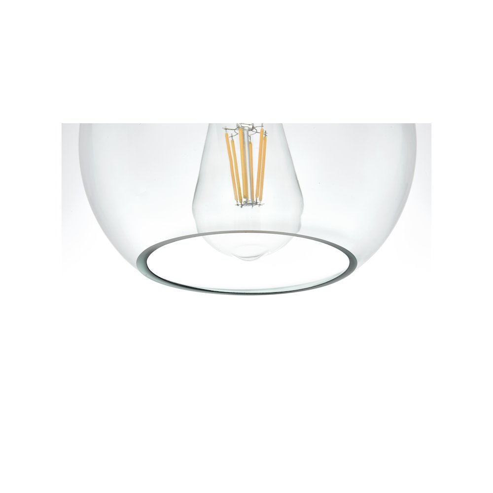 Baxter 8 Inch Flush Mount Clear Shade in Satin Gold