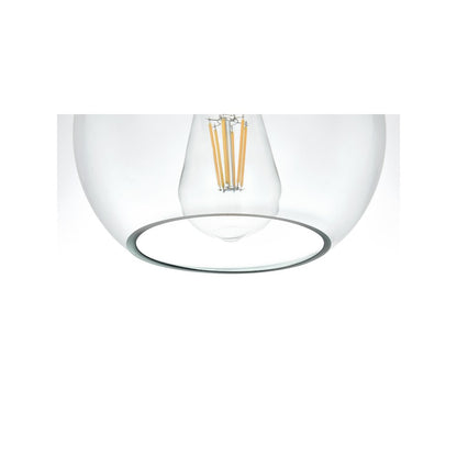 Baxter 8 Inch Flush Mount Clear Shade in Satin Gold