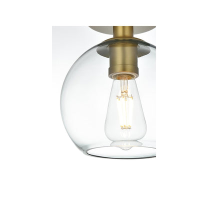 Baxter 8 Inch Flush Mount Clear Shade in Satin Gold