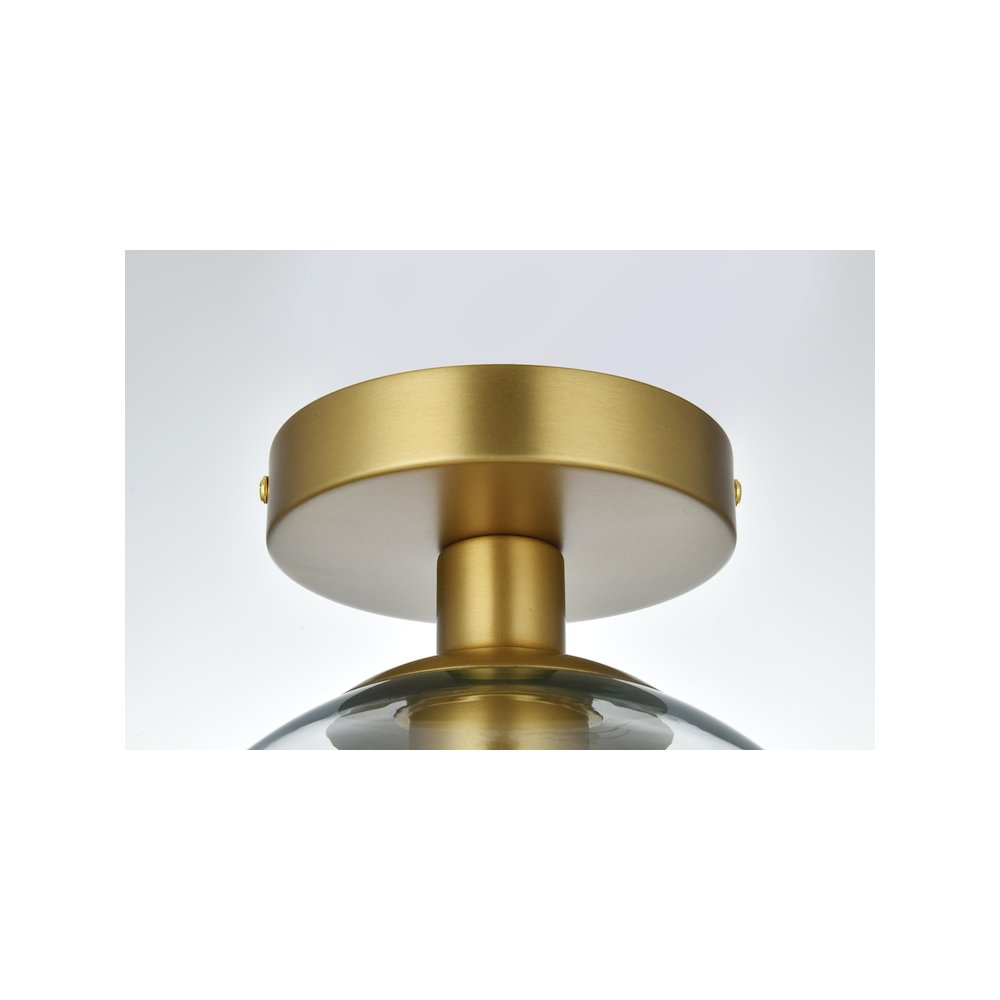 Baxter 8 Inch Flush Mount Clear Shade in Satin Gold