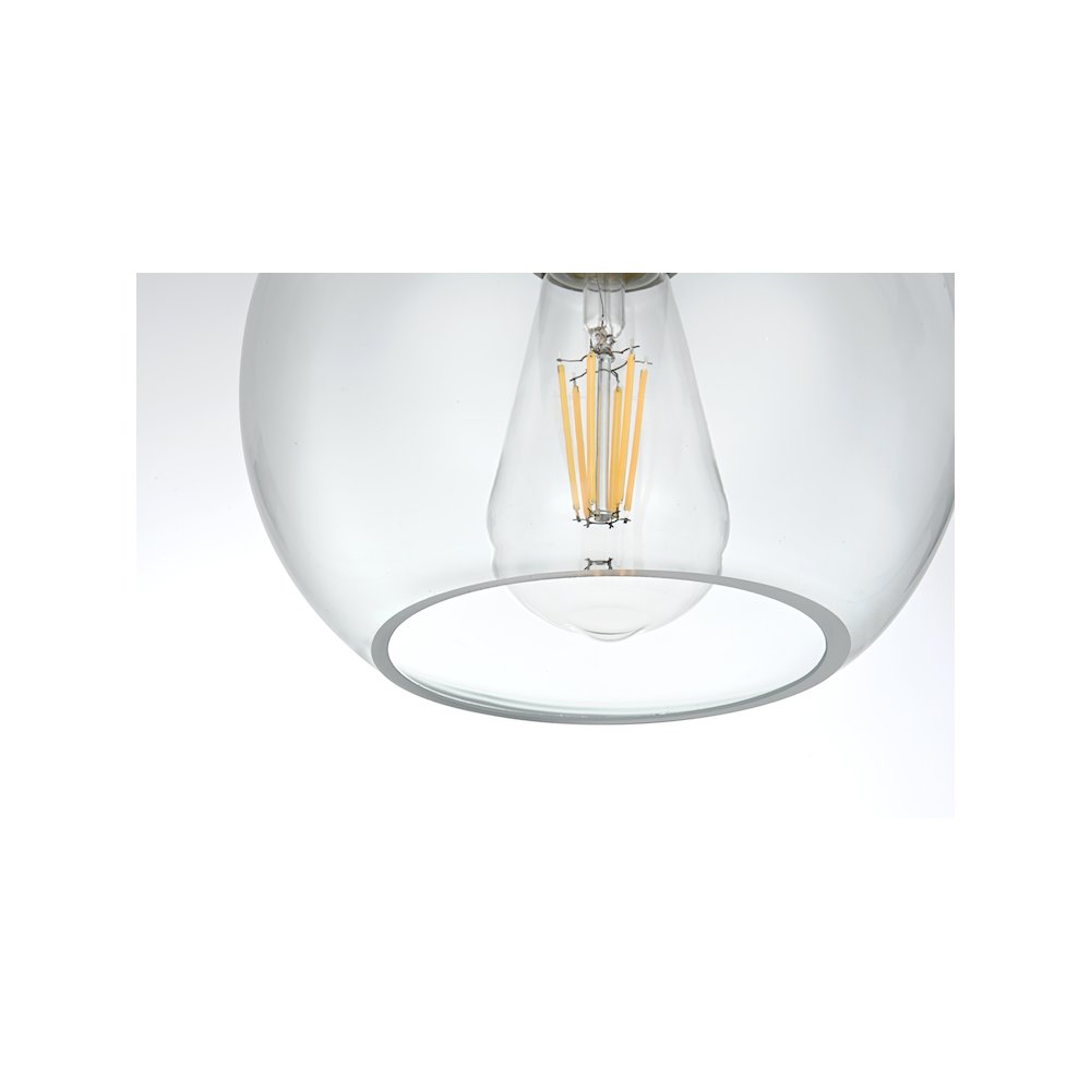 Baxter 8 Inch Pendant Clear Shade in Satin Gold