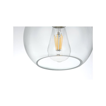 Baxter 8 Inch Pendant Clear Shade in Satin Gold
